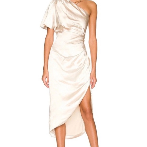Elliatt Elegant Cream One-Shoulder Dress - Picture 1 of 3